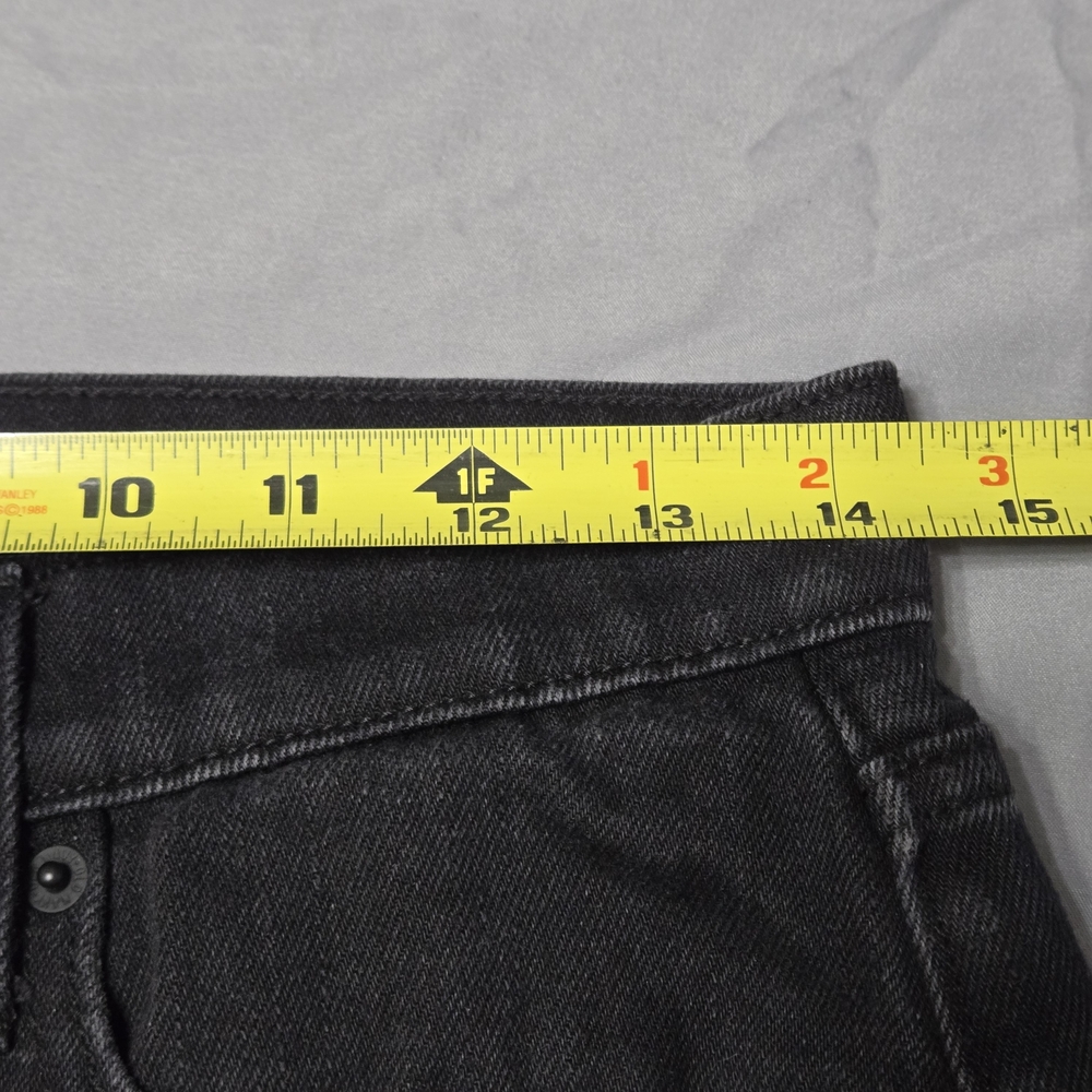 Old Navy Sz 4 Black Extra High Rise Straight Jeans with Knee Rips - Picture 5 of 7